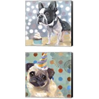 Framed 'Pug Birthday 2 Piece Canvas Print Set' border=