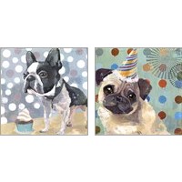 Framed 'Pug Birthday 2 Piece Art Print Set' border=