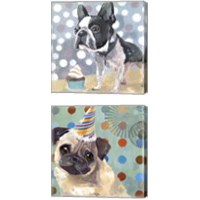Framed 'Pug Birthday 2 Piece Canvas Print Set' border=