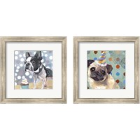 Framed 'Pug Birthday 2 Piece Framed Art Print Set' border=