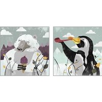 Framed 'Arctic Animals 2 Piece Art Print Set' border=
