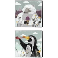 Framed 'Arctic Animals 2 Piece Canvas Print Set' border=