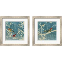 Framed 'Blue Bird 2 Piece Framed Art Print Set' border=