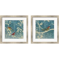 Framed 'Blue Bird 2 Piece Framed Art Print Set' border=