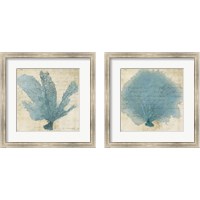 Framed 'Blue Coral 2 Piece Framed Art Print Set' border=