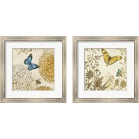 Framed 'Butterfly in Flight 2 Piece Framed Art Print Set' border=