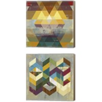Framed 'Geometrics  2 Piece Canvas Print Set' border=