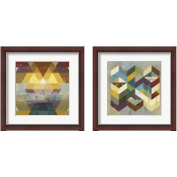 Framed 'Geometrics  2 Piece Framed Art Print Set' border=