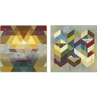 Framed 'Geometrics  2 Piece Art Print Set' border=