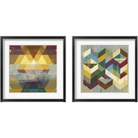 Framed 'Geometrics  2 Piece Framed Art Print Set' border=