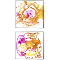 Framed Watercolour Abstract 2 Piece Canvas Print Set