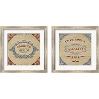 Framed 'Wine Labels 2 Piece Framed Art Print Set' border=