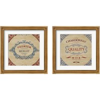 Framed 'Wine Labels 2 Piece Framed Art Print Set' border=