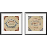 Framed 'Wine Labels 2 Piece Framed Art Print Set' border=