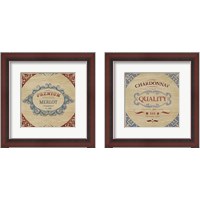 Framed 'Wine Labels 2 Piece Framed Art Print Set' border=