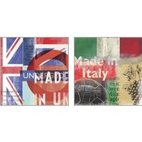 Framed 'Abstract Countries  2 Piece Art Print Set' border=