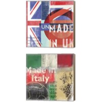 Framed 'Abstract Countries  2 Piece Canvas Print Set' border=