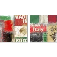 Framed 'Abstract Countries 2 Piece Art Print Set' border=