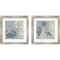 Framed 'Ocean Life 2 Piece Framed Art Print Set' border=