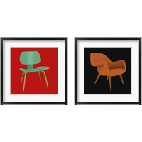 Framed 'Mid Century Chair 2 Piece Framed Art Print Set' border=