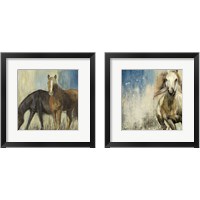 Framed 'Horses 2 Piece Framed Art Print Set' border=