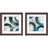 Framed 'Teal Ring 2 Piece Framed Art Print Set' border=