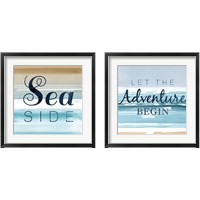 Framed 'Beach Text 2 Piece Framed Art Print Set' border=