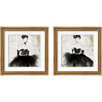 Framed Lady in Black 2 Piece Framed Art Print Set