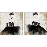 Framed 'Lady in Black 2 Piece Art Print Set' border=