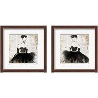 Framed Lady in Black 2 Piece Framed Art Print Set