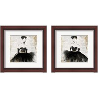Framed 'Lady in Black 2 Piece Framed Art Print Set' border=