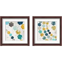 Framed 'Hexagon  2 Piece Framed Art Print Set' border=