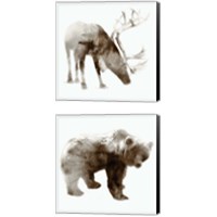 Framed 'Wildlife 2 Piece Canvas Print Set' border=