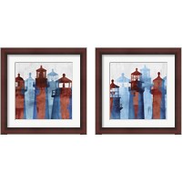 Framed 'Lighthouse  2 Piece Framed Art Print Set' border=