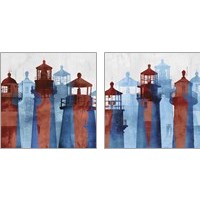 Framed 'Lighthouse  2 Piece Art Print Set' border=