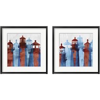 Framed 'Lighthouse  2 Piece Framed Art Print Set' border=