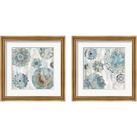 Framed 'Suzani Blue 2 Piece Framed Art Print Set' border=