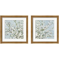 Framed 'Fresh Pale Blooms 2 Piece Framed Art Print Set' border=