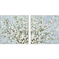 Framed 'Fresh Pale Blooms 2 Piece Art Print Set' border=