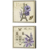 Framed 'Paris Ephemera 2 Piece Canvas Print Set' border=
