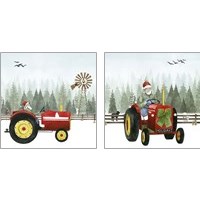 Framed Country Santa 2 Piece Art Print Set