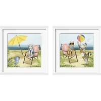 Framed 'Coastal Kitties 2 Piece Framed Art Print Set' border=