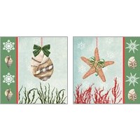 Framed 'Christmas Coastal 2 Piece Art Print Set' border=