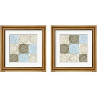 Framed 'Blue Squared 2 Piece Framed Art Print Set' border=