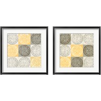 Framed 'Yellow Squared 2 Piece Framed Art Print Set' border=