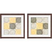 Framed 'Yellow Squared 2 Piece Framed Art Print Set' border=