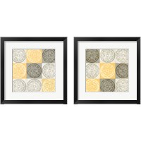 Framed 'Yellow Squared 2 Piece Framed Art Print Set' border=