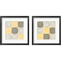 Framed 'Yellow Squared 2 Piece Framed Art Print Set' border=