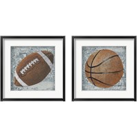 Framed 'Grunge Sporting 2 Piece Framed Art Print Set' border=