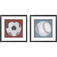 Framed 'Grunge Sporting 2 Piece Framed Art Print Set' border=